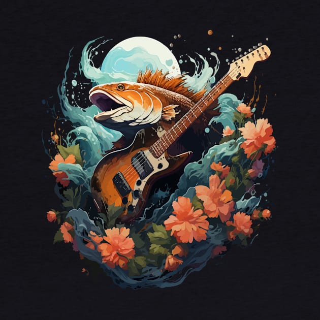 Salmon Playing Guitar by JH Mart